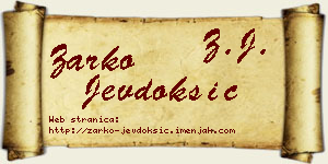 Žarko Jevdoksić vizit kartica
